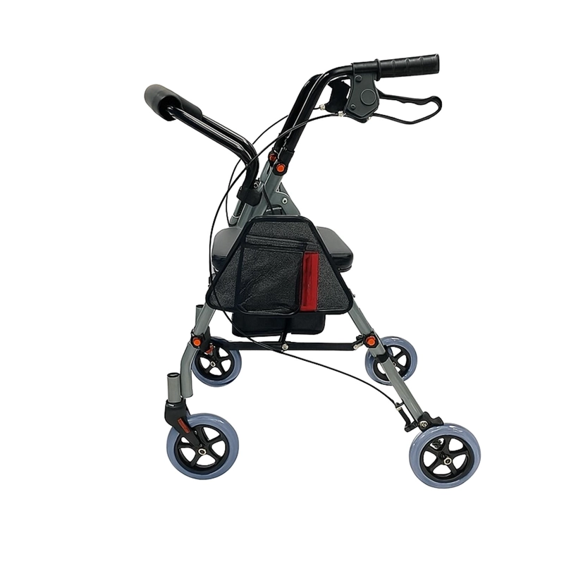 ANDADOR BURRO ORTOPE DICO 4 RUEDAS ASIENTO Y CANASTO GRIS - 3