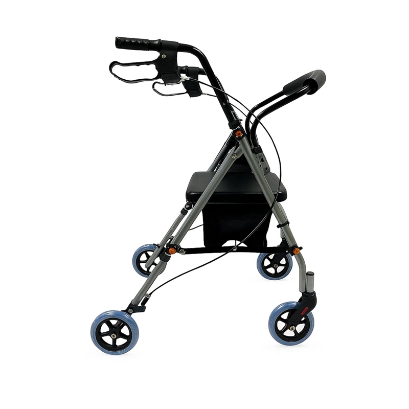 ANDADOR BURRO ORTOPE DICO 4 RUEDAS ASIENTO Y CANASTO GRIS - 4