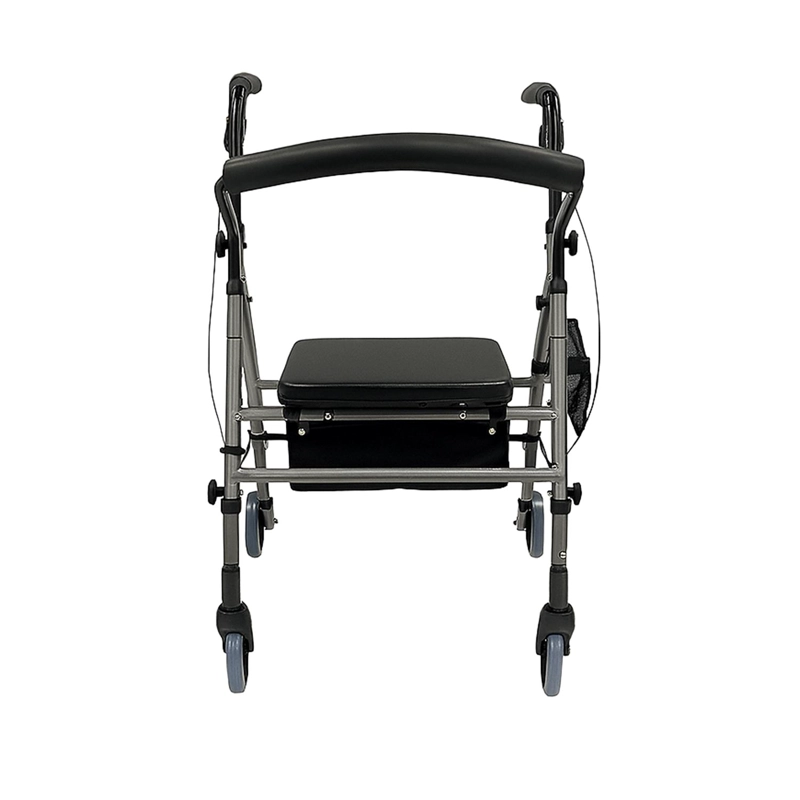 ANDADOR BURRO ORTOPE DICO 4 RUEDAS ASIENTO Y CANASTO GRIS - 5