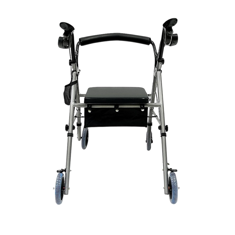 ANDADOR BURRO ORTOPE DICO 4 RUEDAS ASIENTO Y CANASTO GRIS - 6