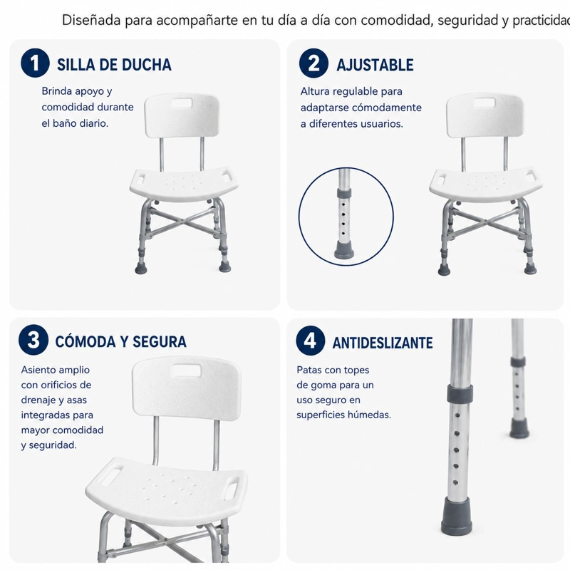 SILLA DE BAÑO MAXCARE SBD016 SOBREPESO BARIATRICA STRONG - 3