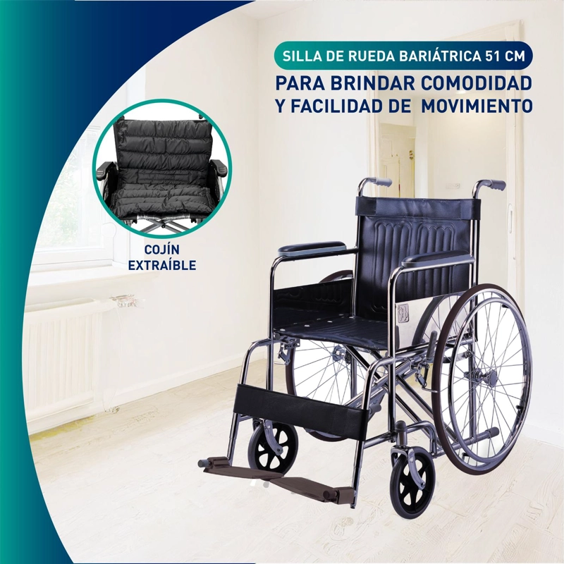 SILLA DE RUEDAS SOBREPESO BARIATRICA STRONG 51CM - 4