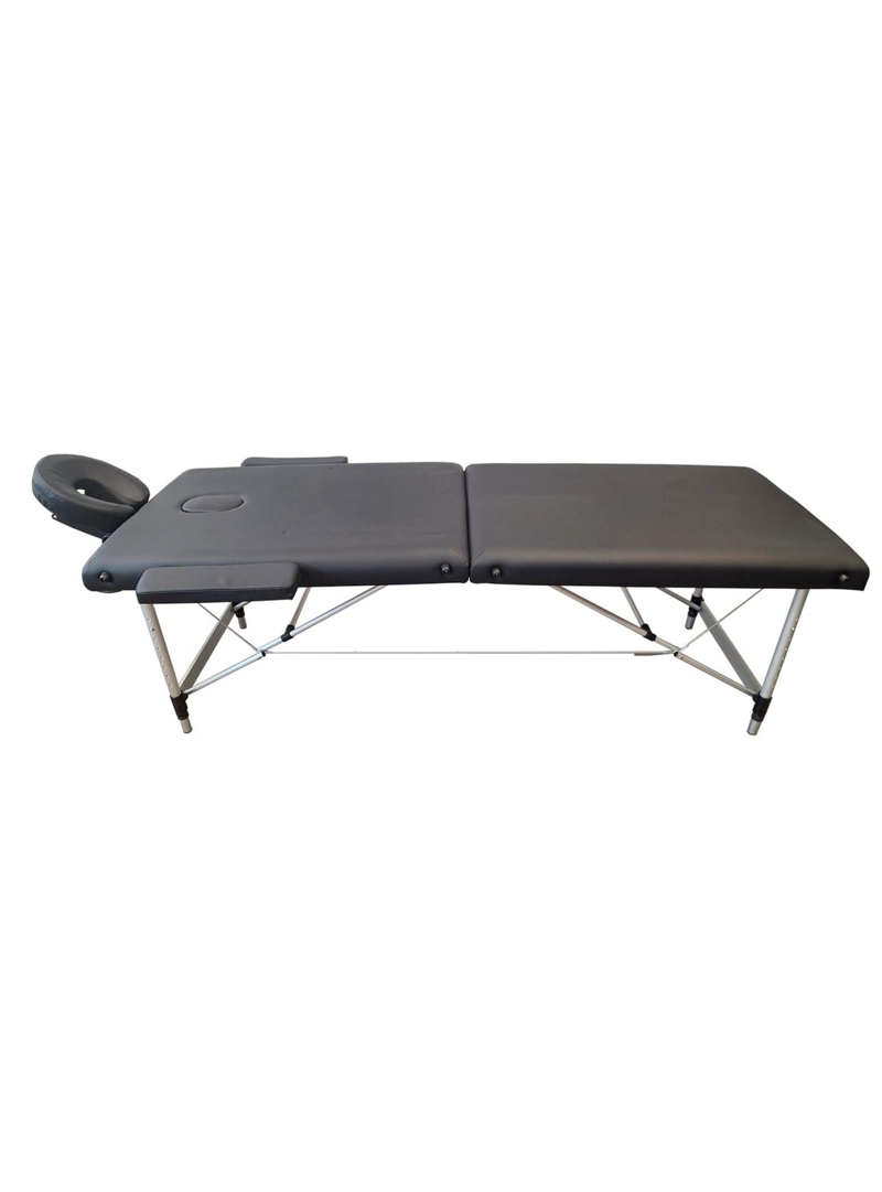 CAMILLA MASAJES PLEGABLE GLOMED CDM010 2 CUERPOS ESTÁNDAR ALUMINIO NEGRA - 2