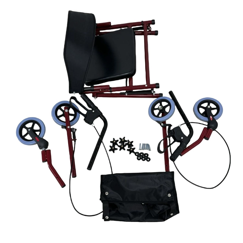 ANDADOR BURRO ORTOPE DICO 4 RUEDAS ASIENTO Y CANASTO - 8