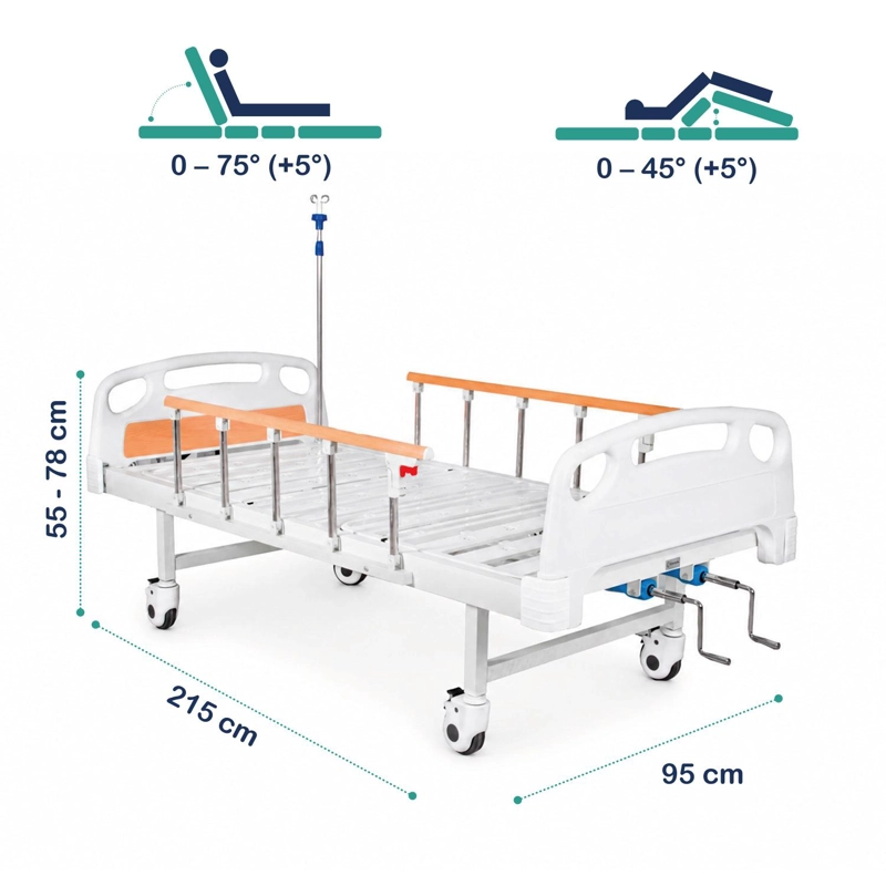 CAMA CLINICA MANUAL 2 POS PLUS + COLCHON 8CM + ANTIESCARA - 4