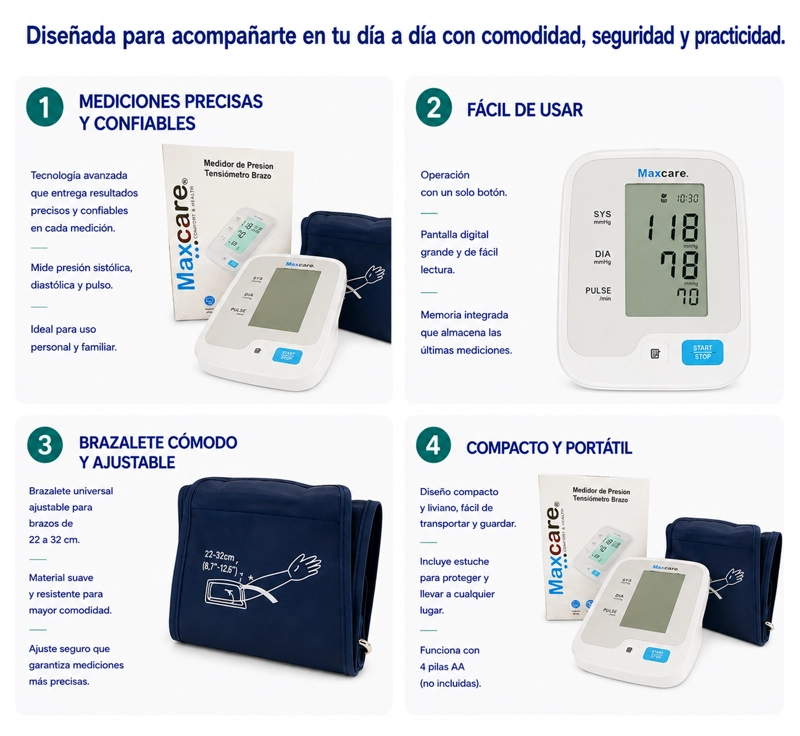 MEDIDOR DE PRESIÓN MAXCARE MDP010 TENSIÓMETRO BRAZO - 3