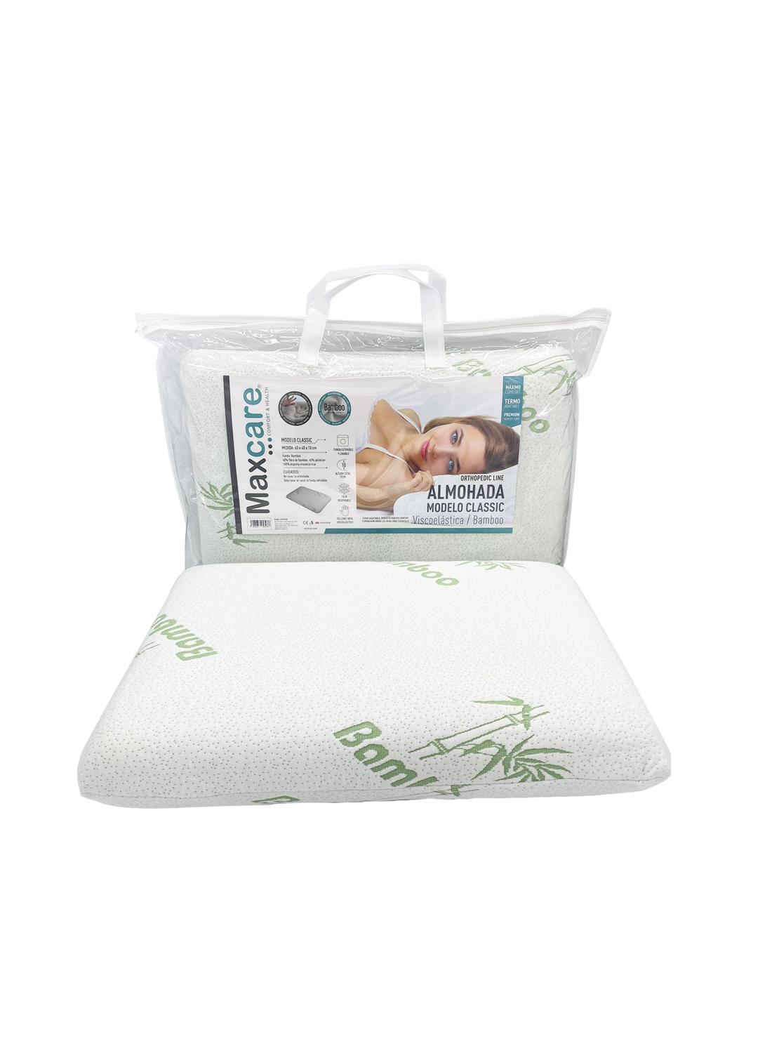ALMOHADA MAXCARE AVN020 VISCOELASTICA CLASICA BAMBOO 63 X 40 X 10 CM BLANCO - 3
