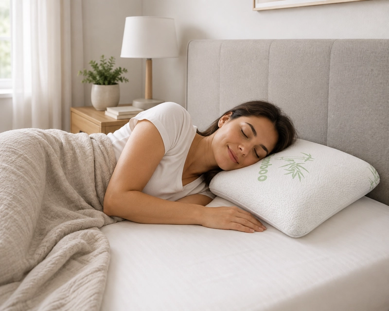 ALMOHADA MAXCARE AVN010 VISCOELASTICA CLASICA BAMBOO 60 X 40 X 12 CM BLANCO - 4