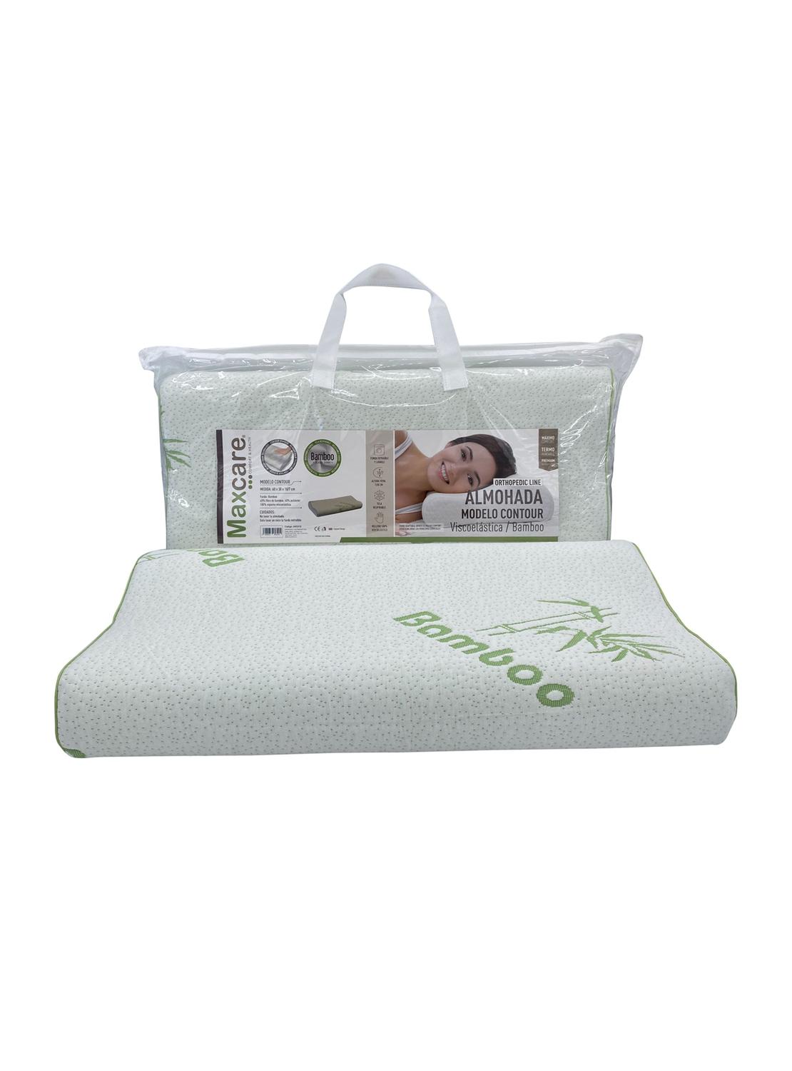 ALMOHADA MAXCARE AVC010 VISCOELASTICA CONTOUR BAMBOO 60 X 30 X 10-7 CM BLANCO - 4