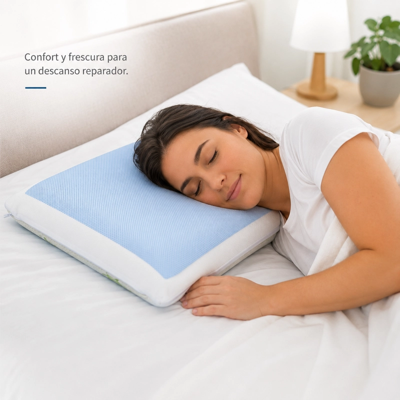 ALMOHADA MAXCARE AVG020 VISCOELASTICA GEL BAMBOO PRO 63 X 40 X 10 CM BLANCO - 4