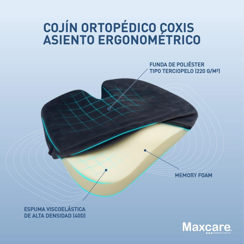COJIN ORTOPE DICO COXIS ERGONOME TRICO 44,5 X 36 X 6,8 CM - 3