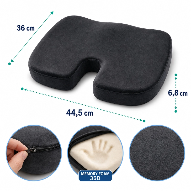 COJIN ORTOPE DICO COXIS ERGONOME TRICO 44,5 X 36 X 6,8 CM - 7