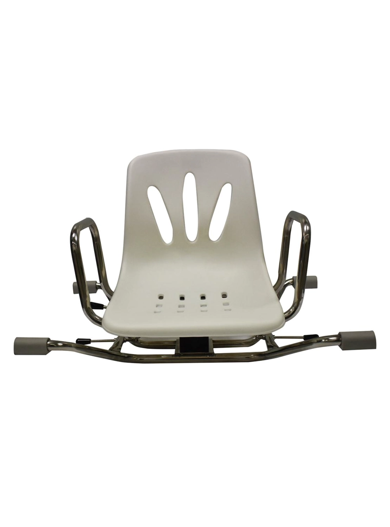 SILLA MAXCARE ASIENTO BAÑO GIRATORIA ACERO INOXIDABLE - 1
