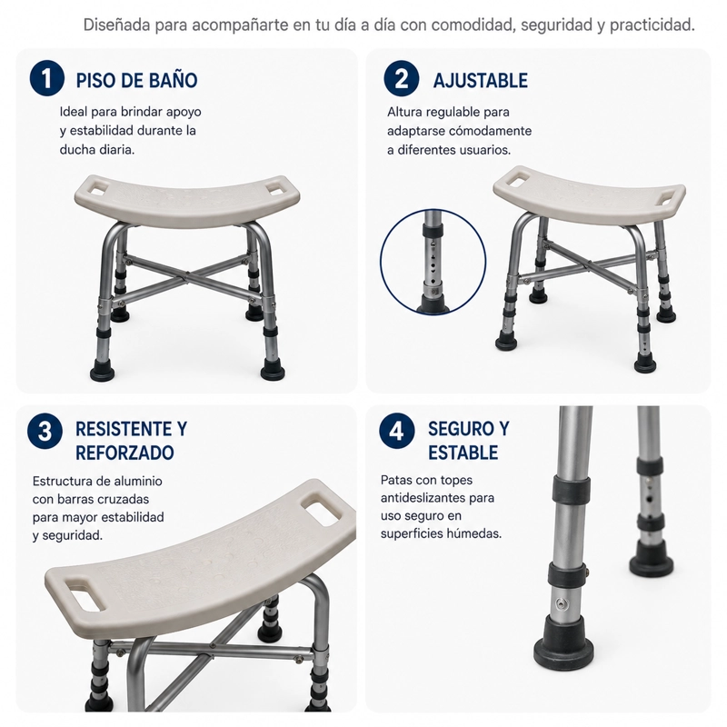 SILLA DE BAÑO DUCHA RECTANGULAR BARIATRICA - 3