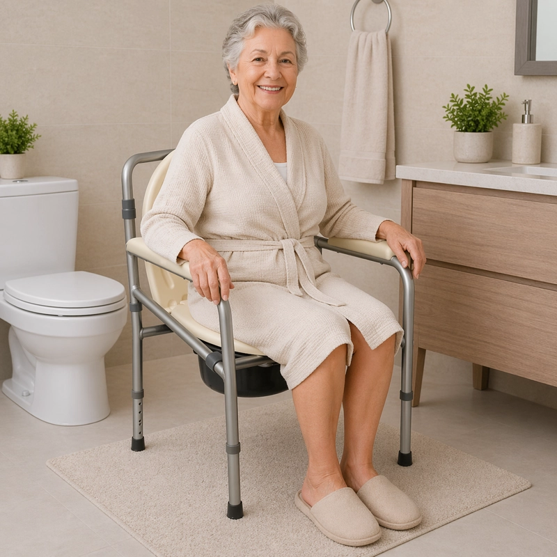 BAÑO PORTÁTIL GLOMED WCP018 WC PLEGABLE ALUMINIO PREMIUM - 4