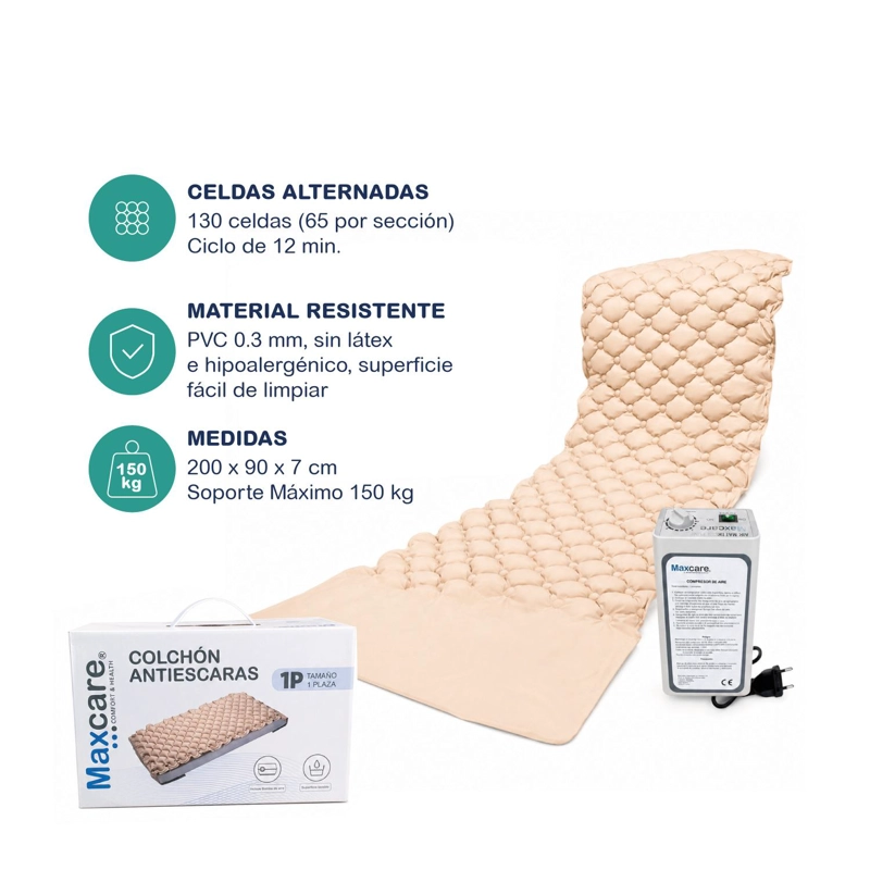 CAMA CLINICA MANUAL 2 POS PLUS + COLCHON 10CM + ANTIESC - 2