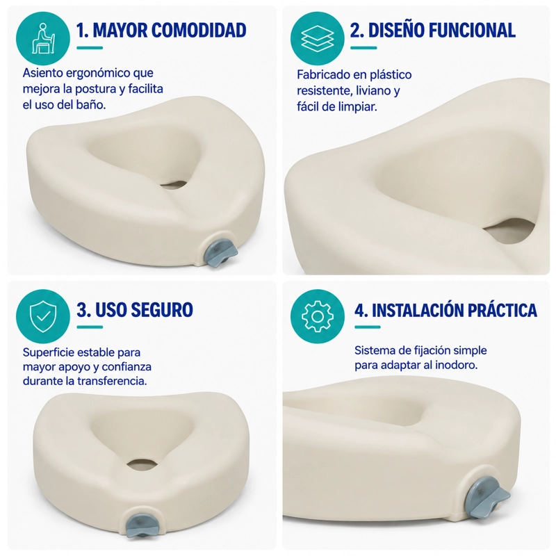 ALZA BAÑO UNIVERSAL MAXCARE ABS012 ALZA BAÑO WC SIN MANILLAS COMFORT - 3