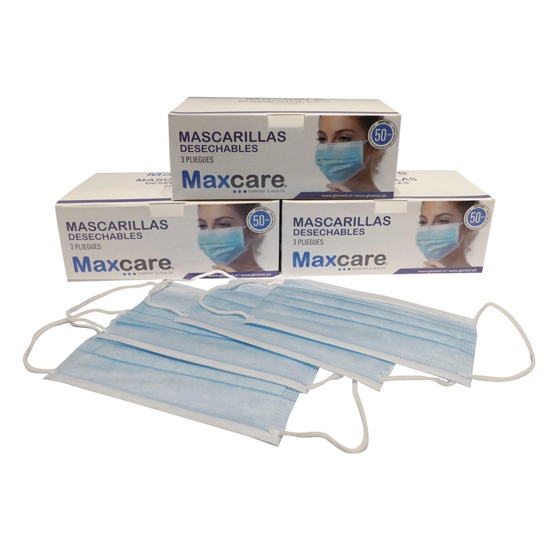 MASCARILLA 3 PLIEGUES MAXCARE - CAJA 50 UNID - 3