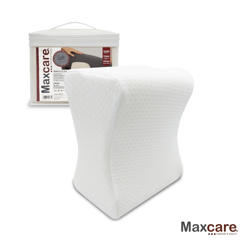 ALMOHADA MAXCARE ARM012 COJÍN SEPARADOR RODILLA/PIERNA VISCOELASTICO 40 X 21 CM BLANCO - 1