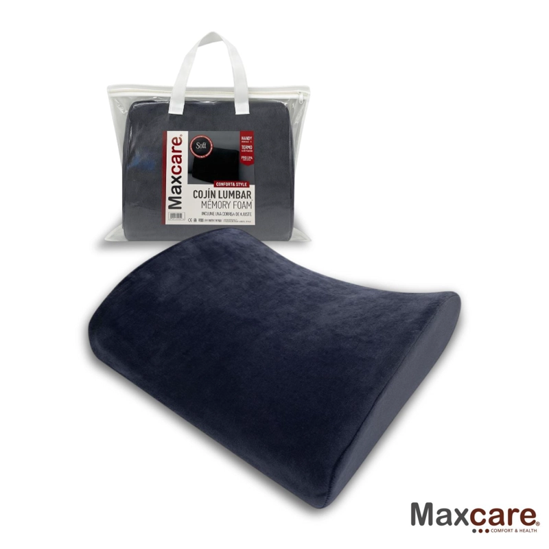 COJÍN MAXCARE COL012 ESPALDA SOPORTE LUMBAR COMFORT 33 X 33 CM NEGRO - 1