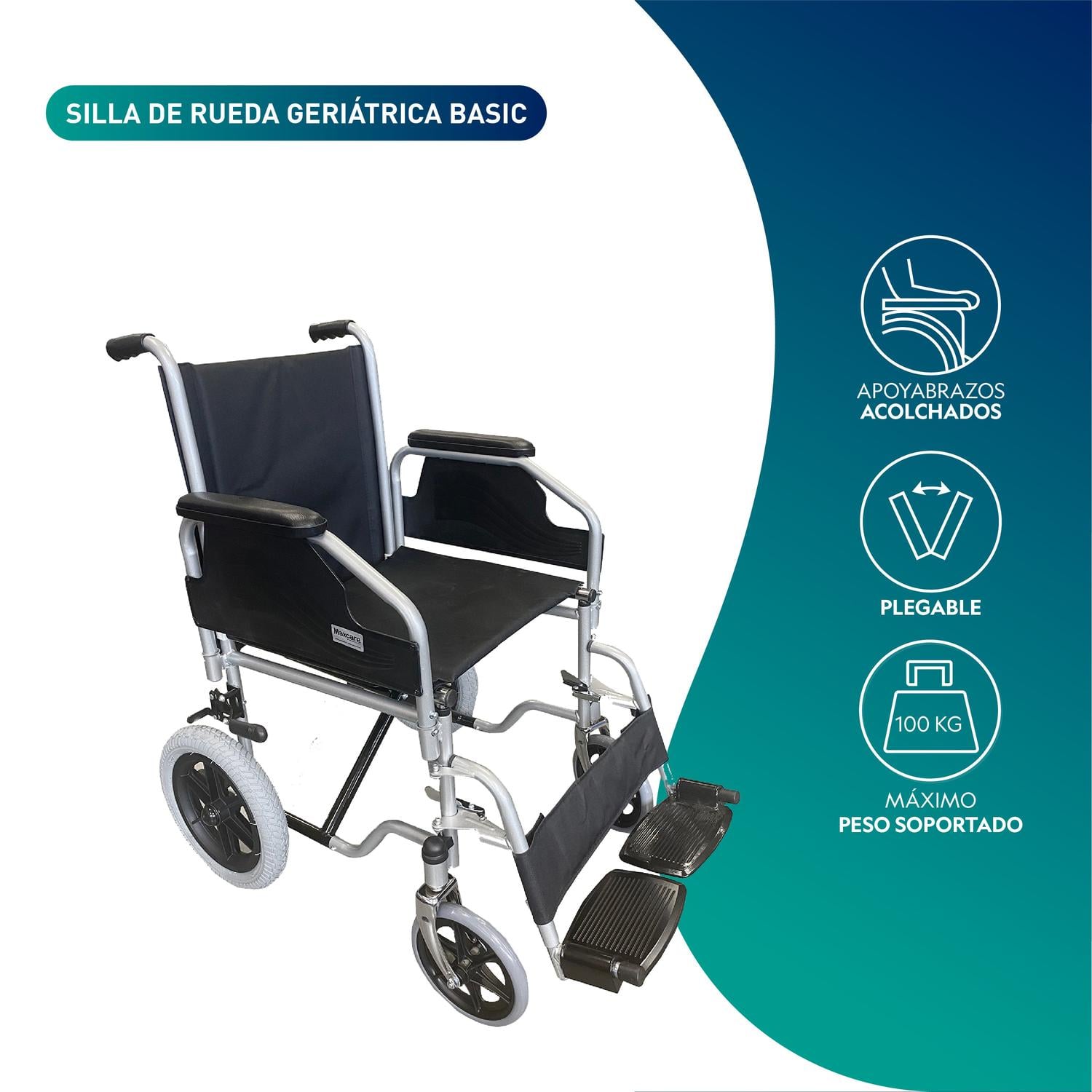 SILLA DE RUEDAS DE TRASLADO GERIATRICA RUEDAS INFLABLES - 3