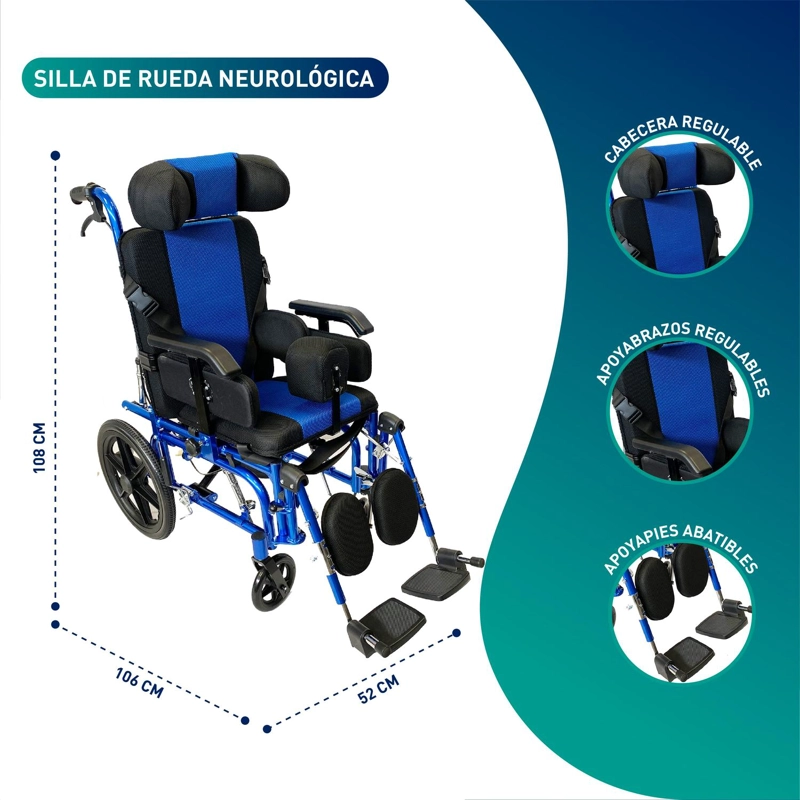 SILLA DE RUEDAS NEUROLOGICA PEDIATRICA NIÑOS - 2