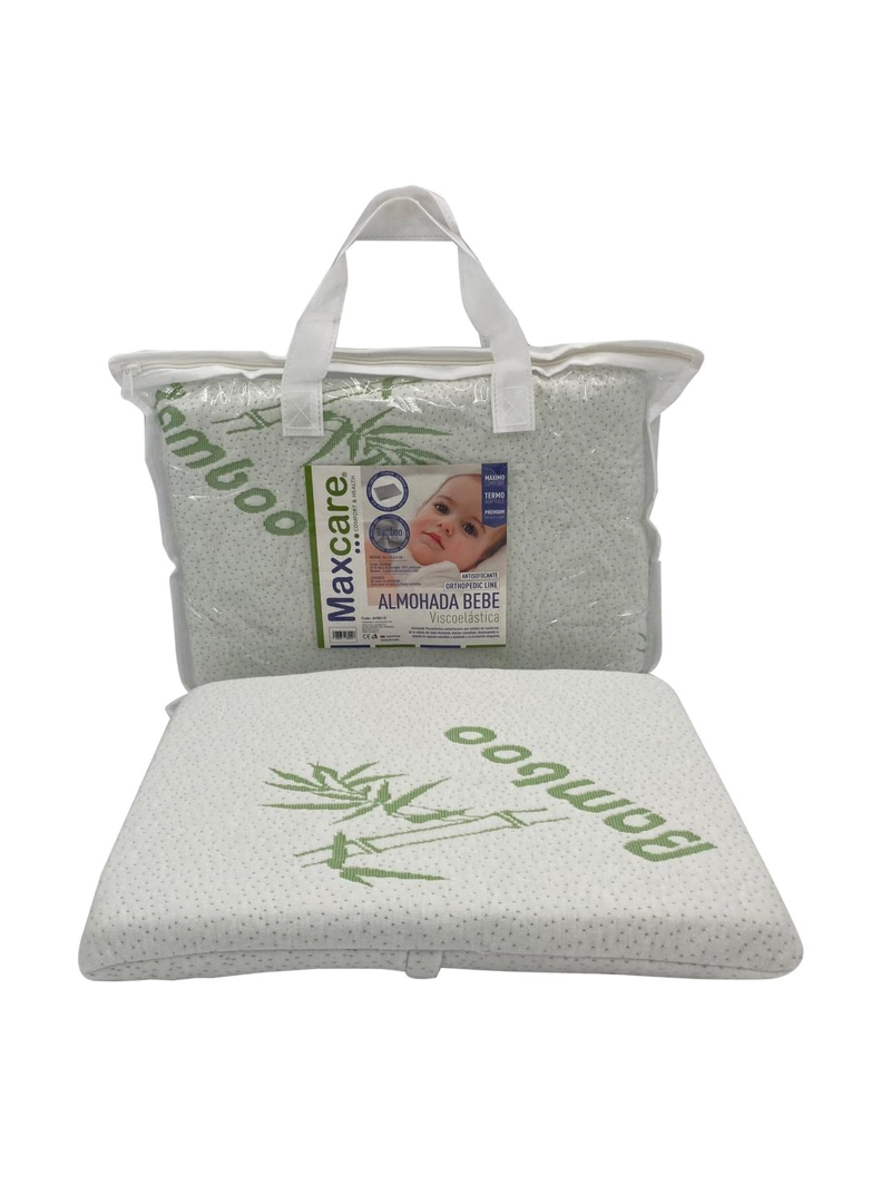 ALMOHADA MAXCARE AVB010 VISCOELASTICA BEBÉ BAMBOO 36 X 25 X 4 CM BLANCO - 3