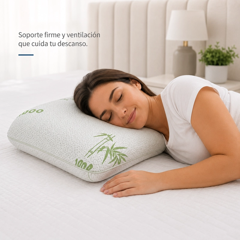 ALMOHADA MAXCARE ALO010 LÁTEX ORIFICIOS BAMBOO 60 X 40 X 12 CM BLANCO - 4
