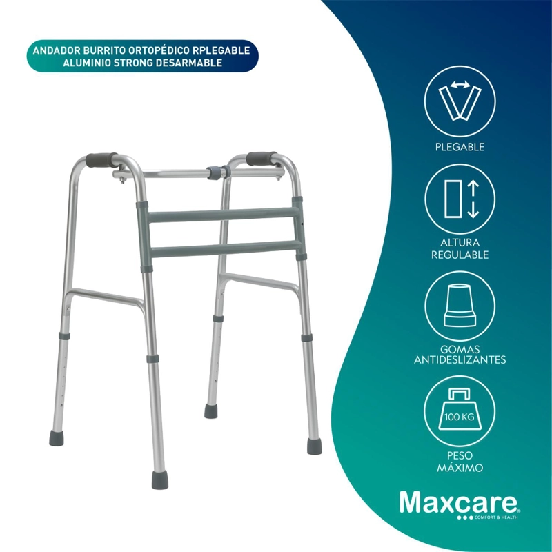 ANDADOR PLEGABLE ALUMINIO PASO A PASO STRONG - DESARMABLE - 3