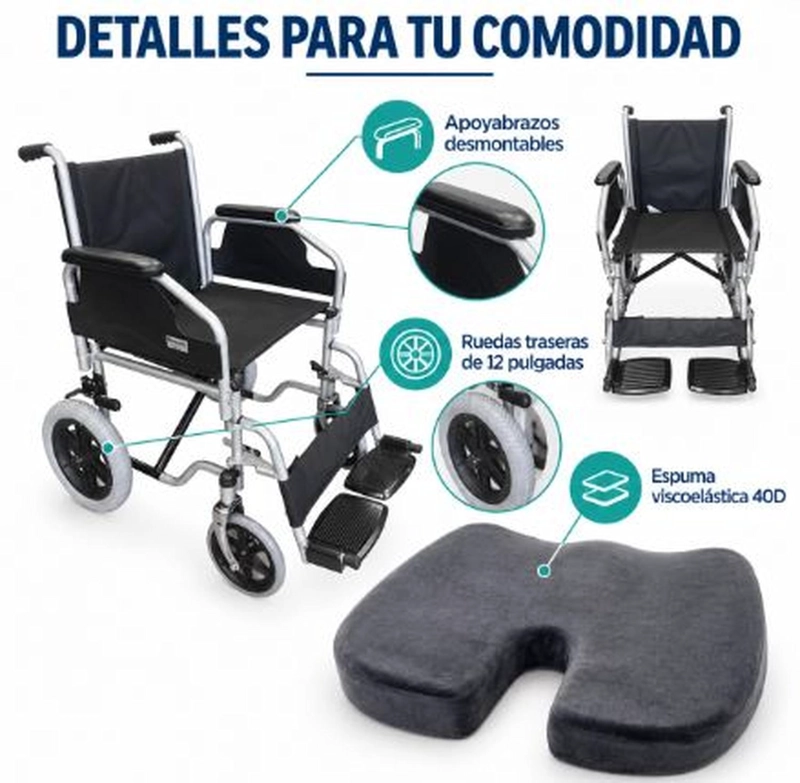 PACK SILLA DE RUEDA GERIATRICA ULTRA + COJIN ERGONOMETRICO - 2