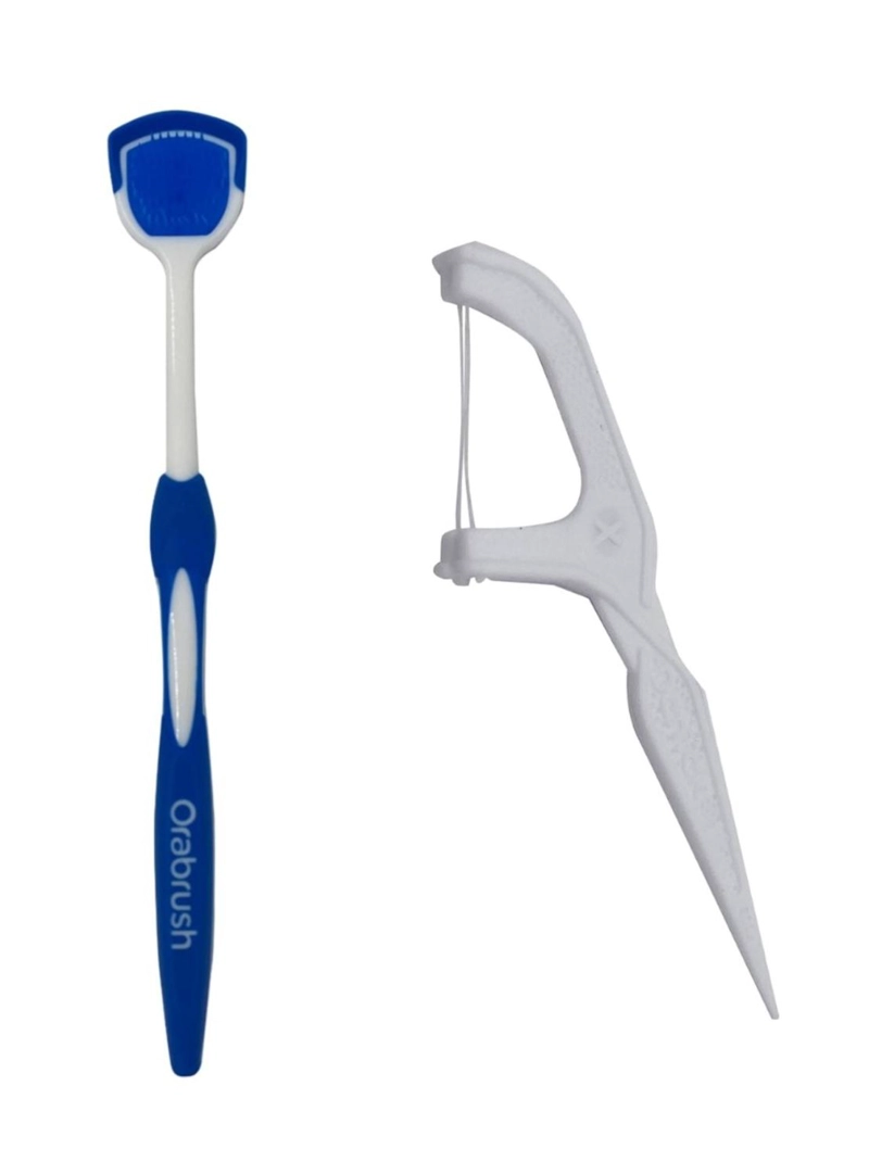 PACK LIMPIADOR LINGUAL ORABRUSH + HILO DENTAL CROSS FLOSSER - 1