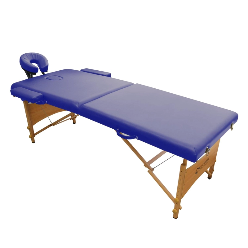 CAMILLA DE MASAJES GLOMED CDM011AZ PLEGABLE 2 CUERPOS PRO MADERA AZUL - 1