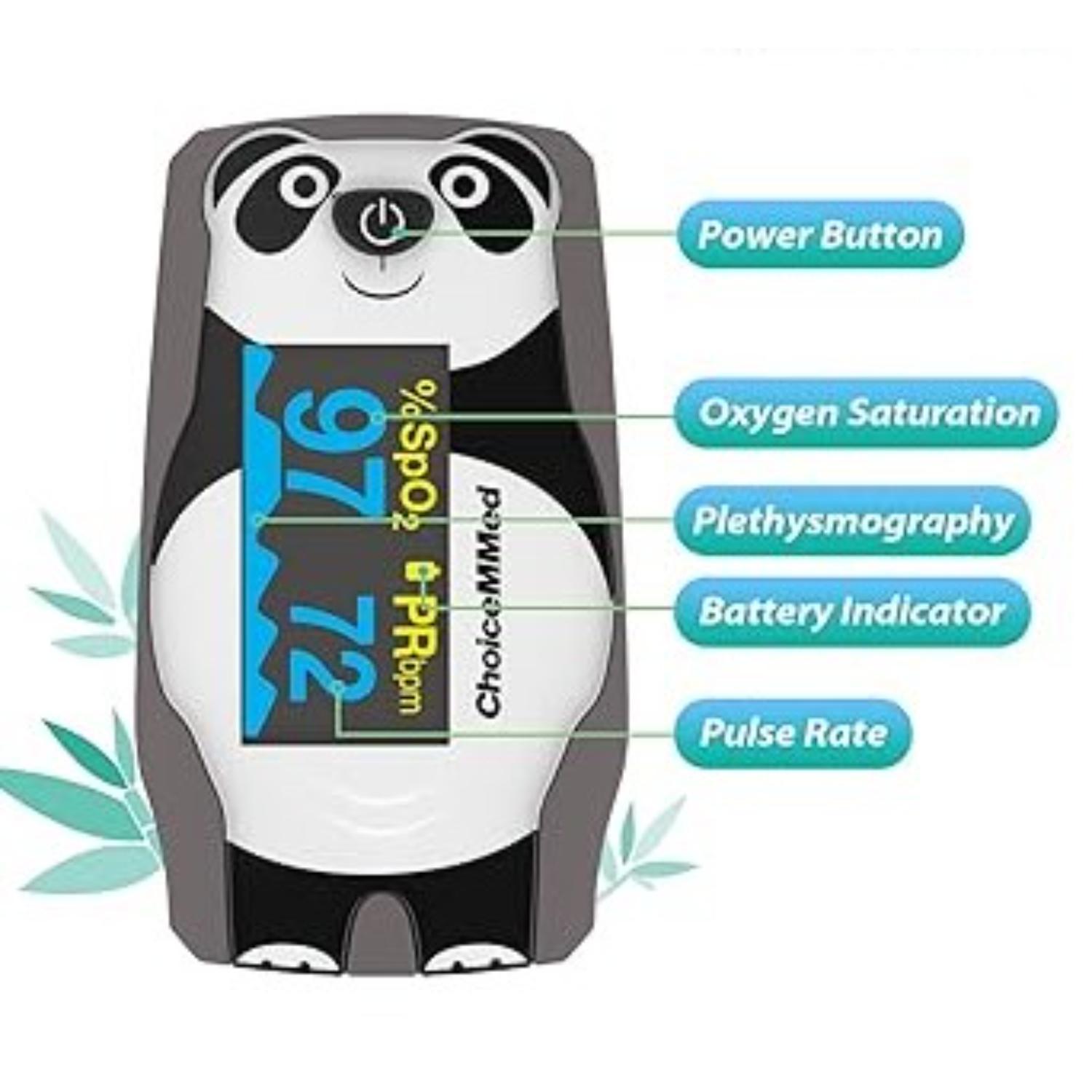 OXÍMETRO CHOICEMMED OXP021 SATURÓMETRO DE PULSO PEDIÁTRICO NIÑO PANDA - 3