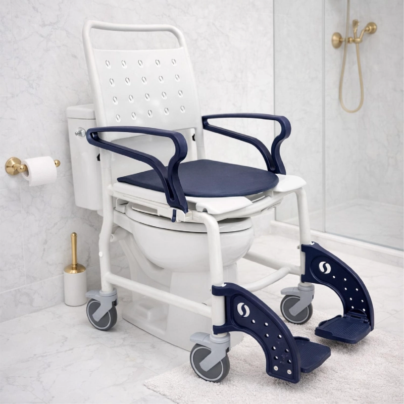 SILLA DE BAÑO DUCHA WC AZUL - HAMBURG - 9