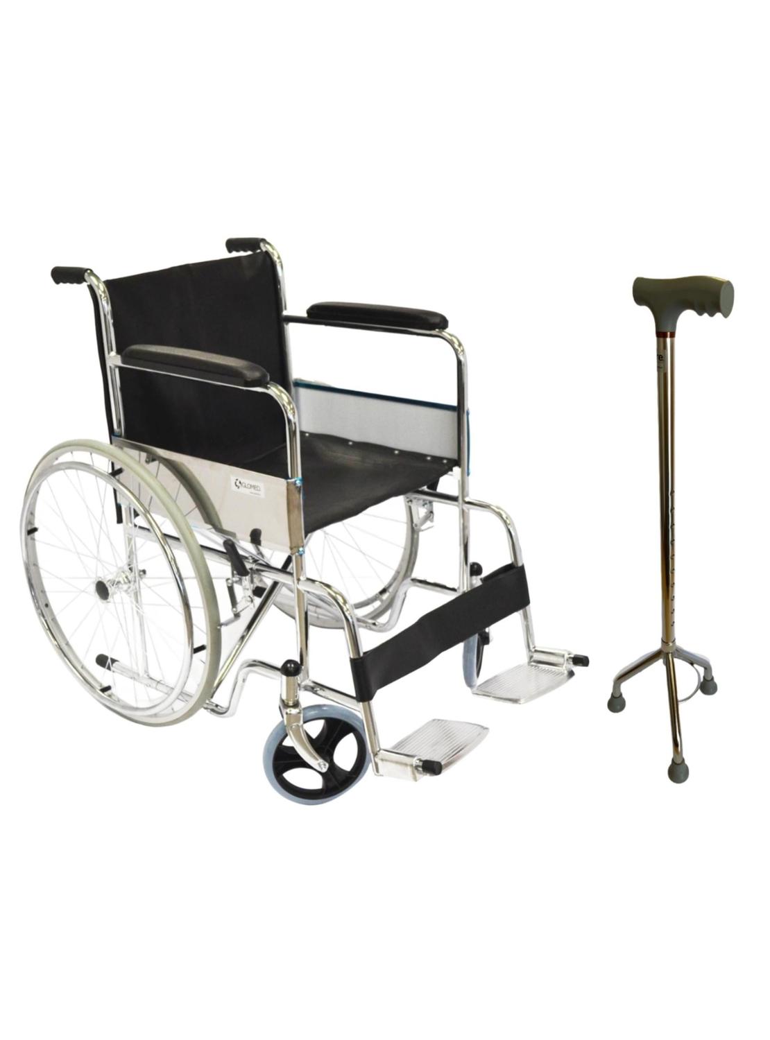 PACK SILLA DE RUEDA STANDARD ECO + BASTON ORTOPE DICO 3 PATAS - 1