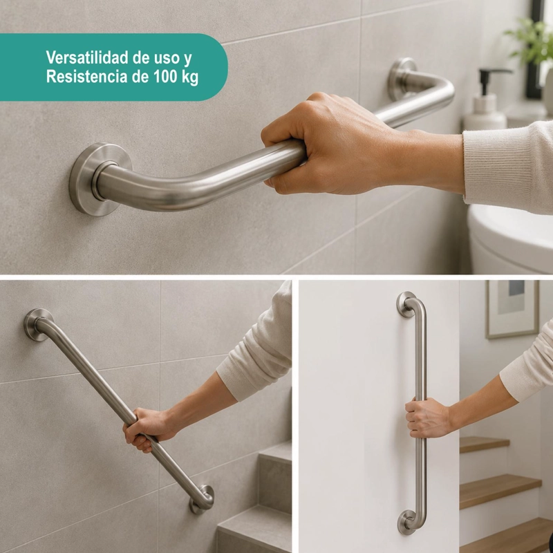 BARRA SEGURIDAD BAÑO MAXCARE BBAI40 ACERO INOXIDABLE 40CM - 4