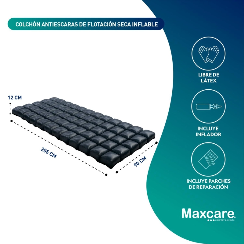 COLCHÓN ANTIESCARAS MAXCARE CAE030-FS DE FLOTACIÓN SECA INFLABLE 3 SECCIONES - 2