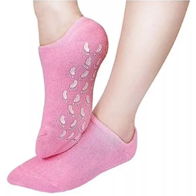 CALCETÍN UNISEX MD2006-R DE GEL HIDRATANTE SPA ROSADO M - 1