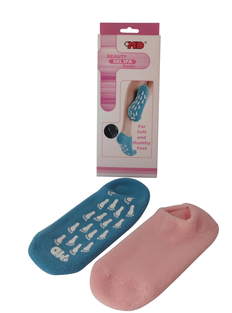 CALCETÍN UNISEX MD2006-R DE GEL HIDRATANTE SPA ROSADO M - 2