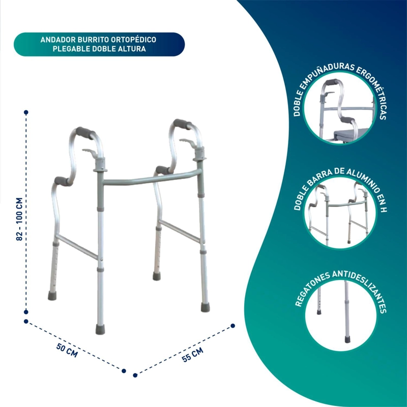 ANDADOR MAXCARE APS020-DA BURRITO PLEGABLE DOBLE ALTURA 2 EN 1 - 2