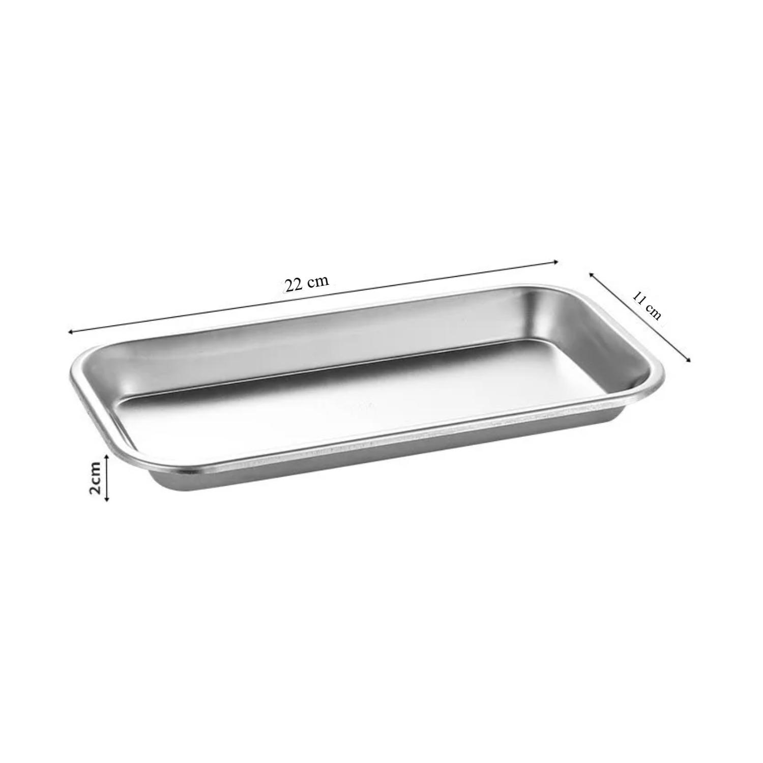 BANDEJA INSTRUMENTAL QUIRURGICA ACERO INOX 22X11X2 - 2
