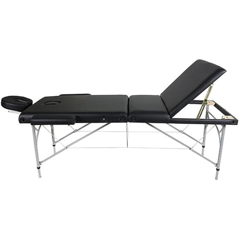 CAMILLA DE MASAJES GLOMED CTM020 PLEGABLE 3 CUERPOS DELUXE NEGRA RUEDAS - 6