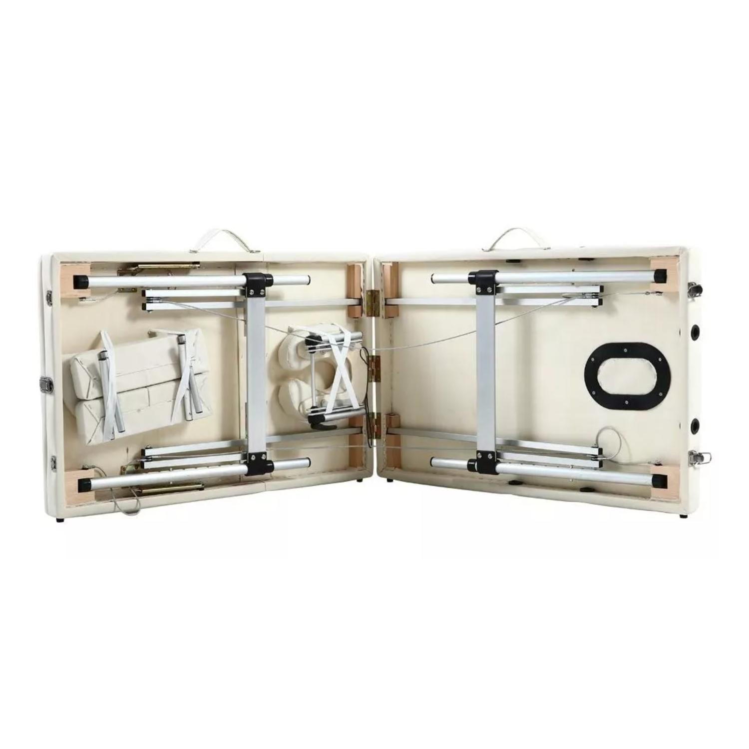 CAMILLA DE MASAJES GLOMED CTM020BL PLEGABLE 3 CUERPOS BLANCA DELUXE - 4