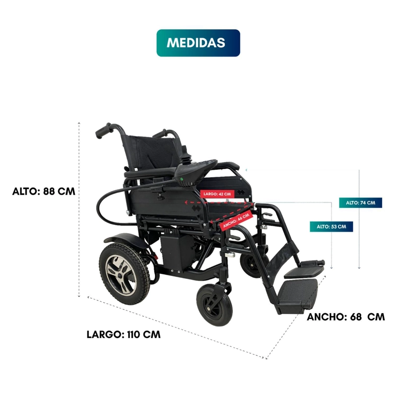 SILLA GLOMED SEB020 RUEDAS ELÉCTRICA B1 PREMIUM AZUL - 2