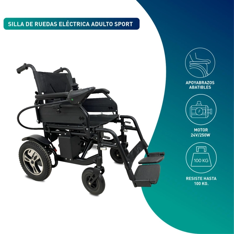 SILLA GLOMED SEB020 RUEDAS ELÉCTRICA B1 PREMIUM AZUL - 4