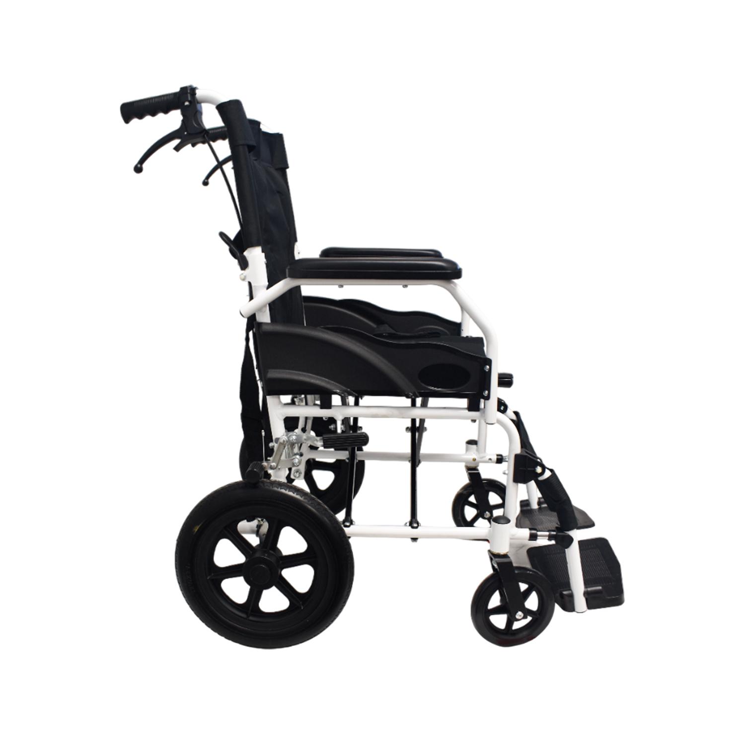 SILLA DE RUEDAS DE TRANSPORTE GERIATRICA ULTRA LIVIANA GRIS - 2