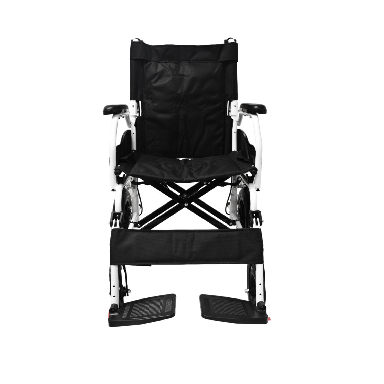 SILLA DE RUEDAS DE TRANSPORTE GERIATRICA ULTRA LIVIANA GRIS - 3
