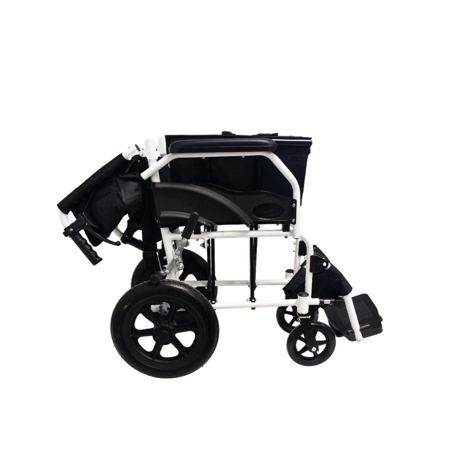 SILLA DE RUEDAS DE TRANSPORTE GERIATRICA ULTRA LIVIANA GRIS - 5