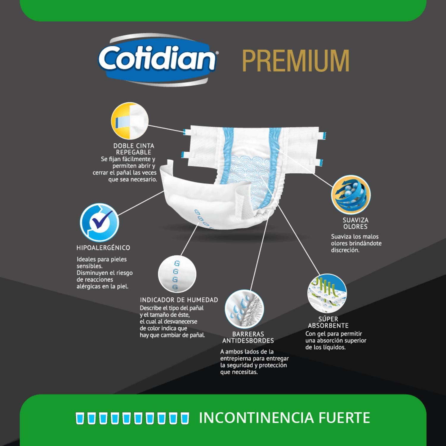PAÑALES ADULTO COTIDIAN N-PCOPRE020 PAÑAL ADULTO PREMIUM 20 UNID G - 4
