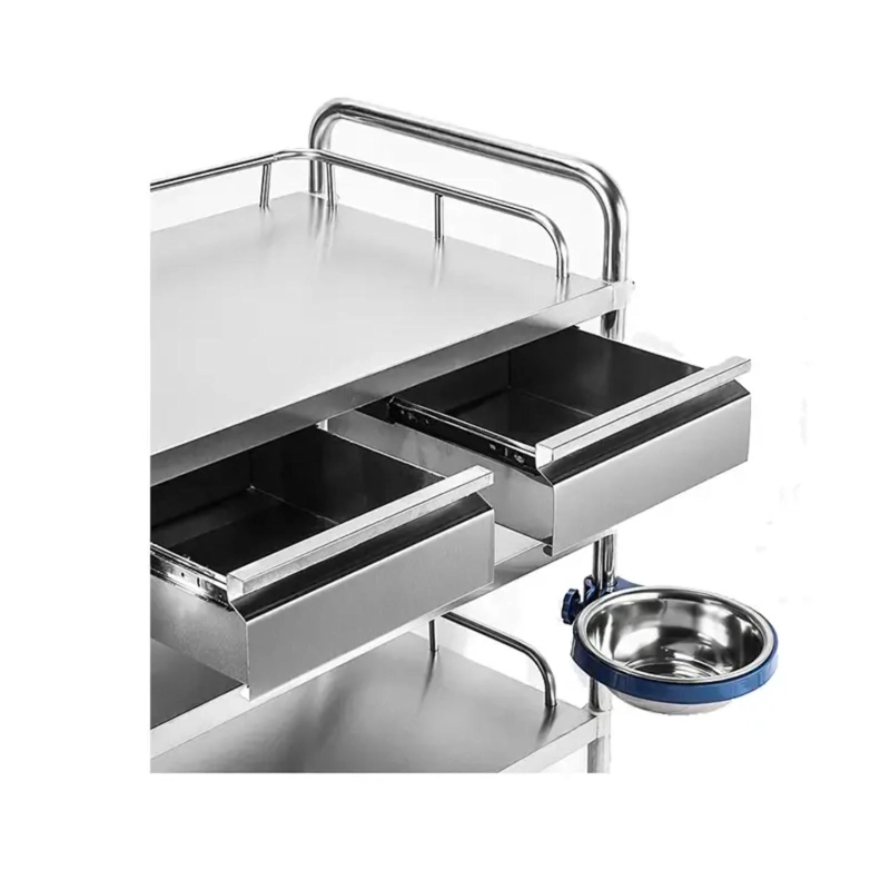 CARRO CURACION ACERO INOX DOS CAJONES PREMIUM 84X44X66 CM - 2